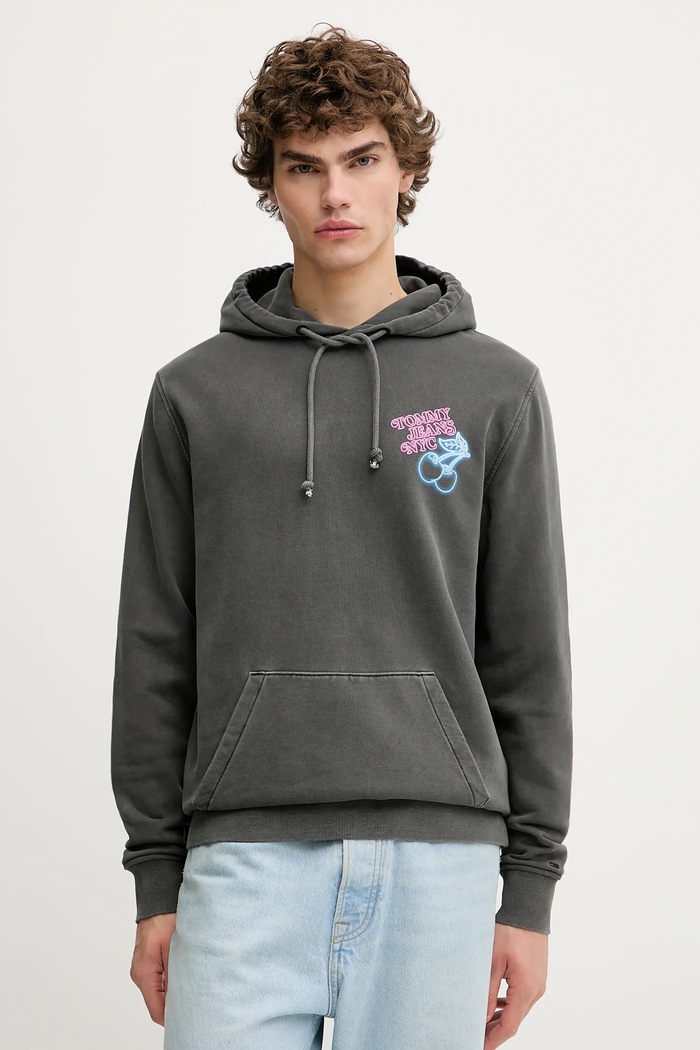 Îmbrăcăminte Tommy Jeans hanorac de bumbac DM0DM21798 gri