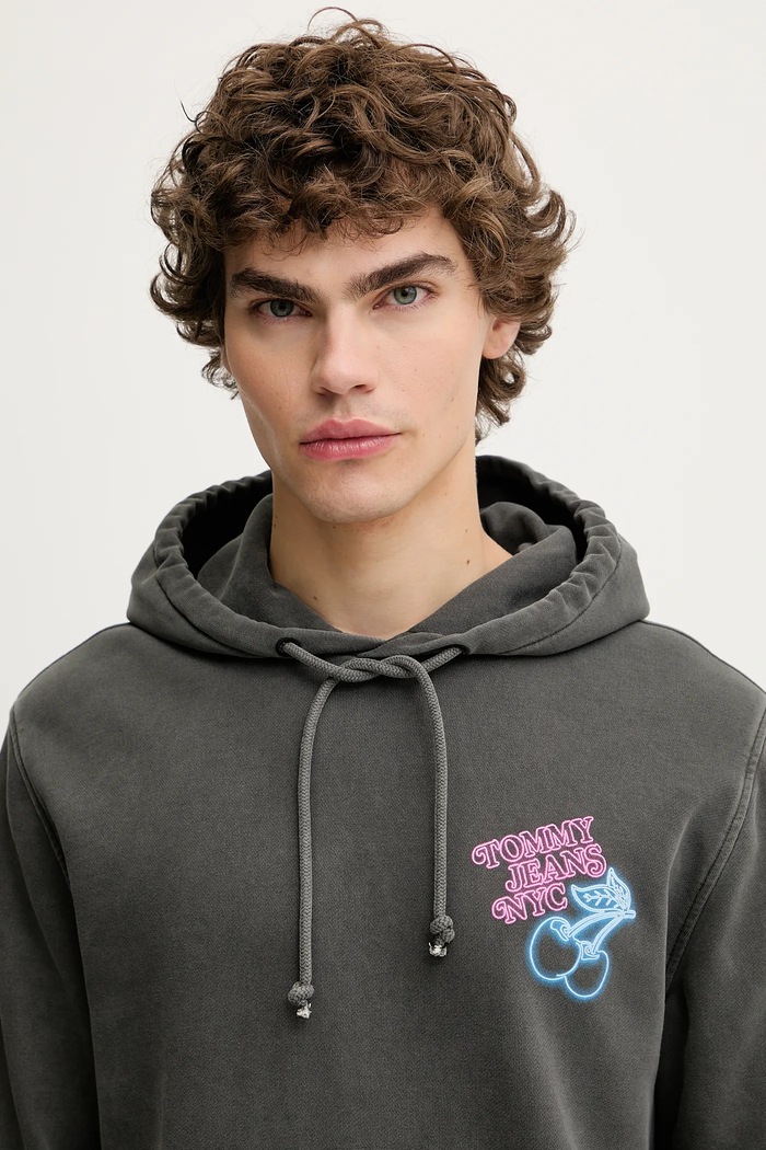 Tommy Jeans hanorac de bumbac gri DM0DM21798