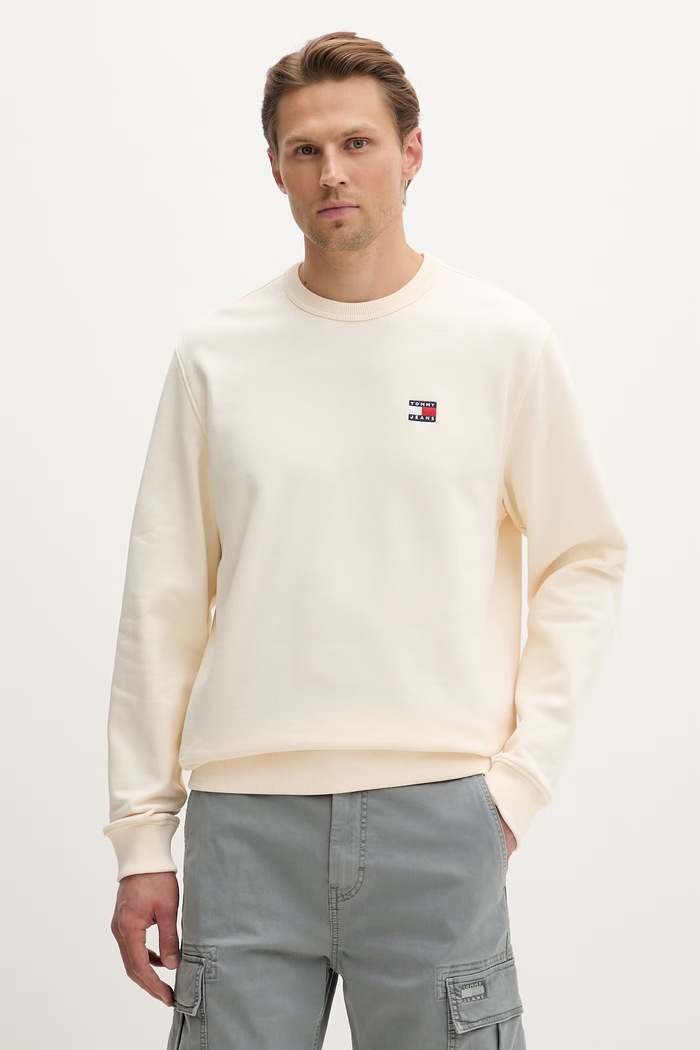 Tommy Jeans bluza męska bawełniana beżowy DM0DM21921