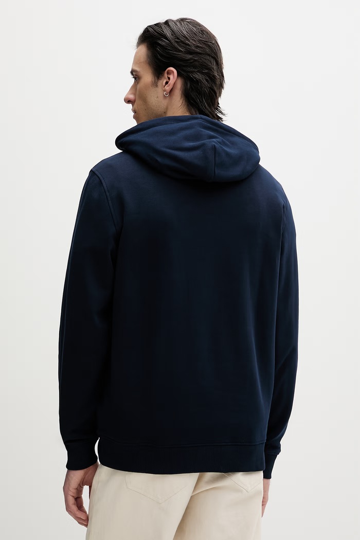 Ρούχα Tommy Jeans Μπλούζα με κουκούλα ανδρική βαμβακερή DM0DM21922 σκούρο μπλε