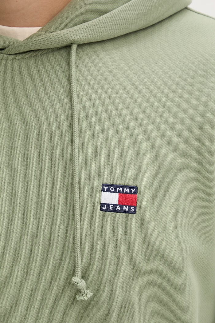 Tommy Jeans mikina s kapucňou pánska bavlnená DM0DM21922 zelená