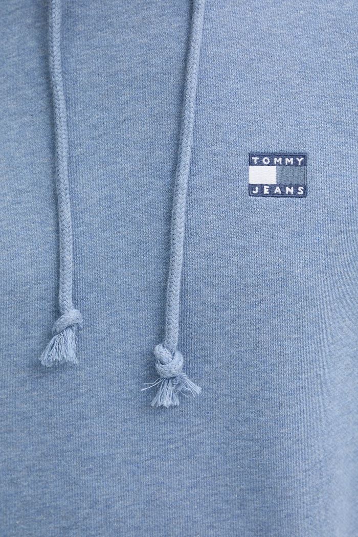 Tommy Jeans mikina s kapucňou pánska bavlnená modrá DM0DM21922