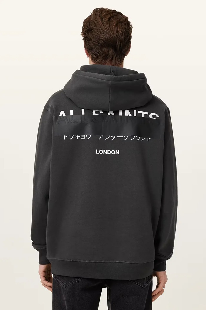 Bavlněná mikina AllSaints REDACT M001NC černá SS26