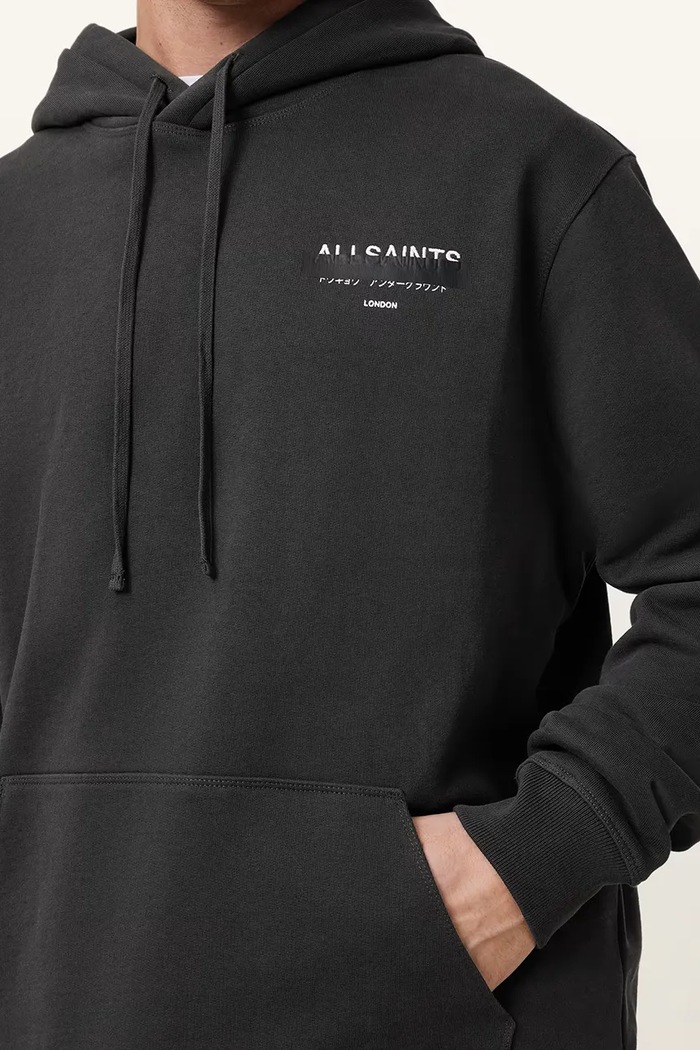 Bavlněná mikina AllSaints REDACT černá M001NC