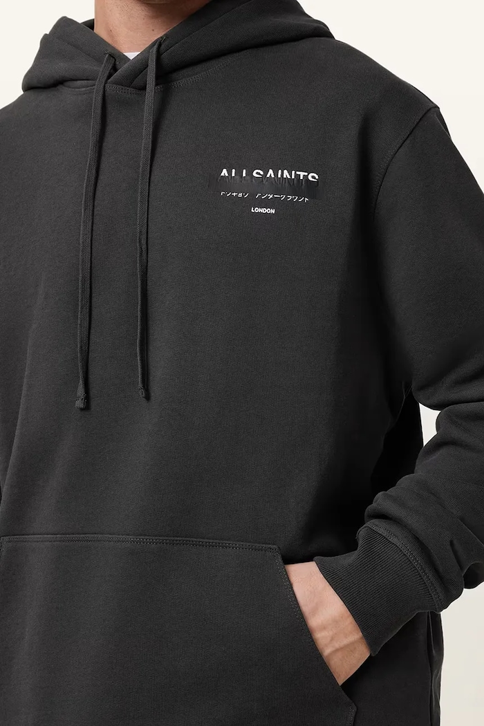 Bavlněná mikina AllSaints REDACT černá M001NC
