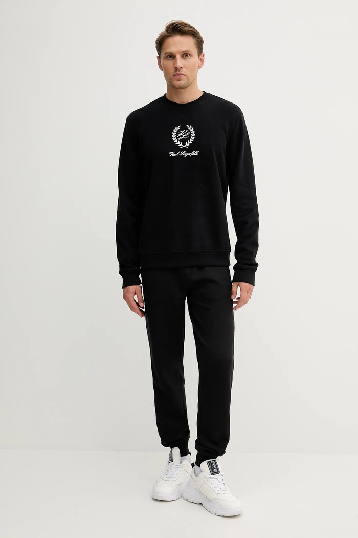 Bavlnená mikina Karl Lagerfeld A3M44001 čierna AW25