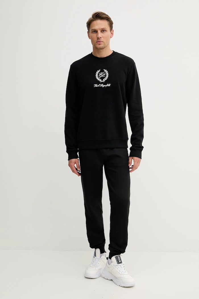 Bavlnená mikina Karl Lagerfeld A3M44001 čierna AW25