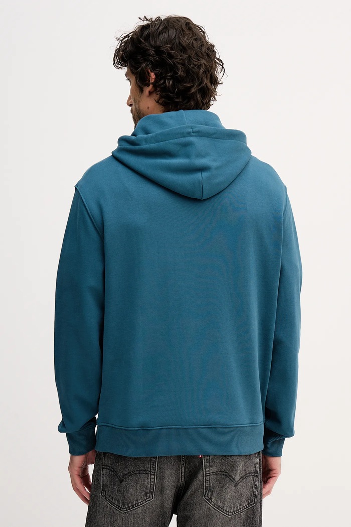 Oblečení Calvin Klein Jeans mikina s kapucí pánská bavlněná LV04RC274G tyrkysová