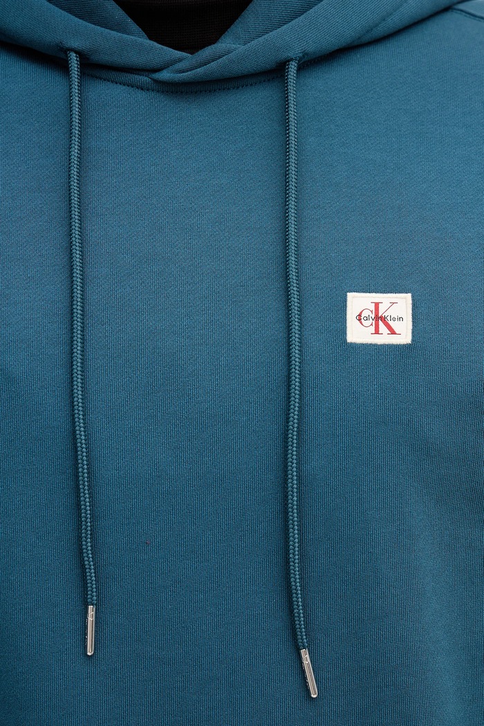 Calvin Klein Jeans mikina s kapucí pánská bavlněná LV04RC274G tyrkysová