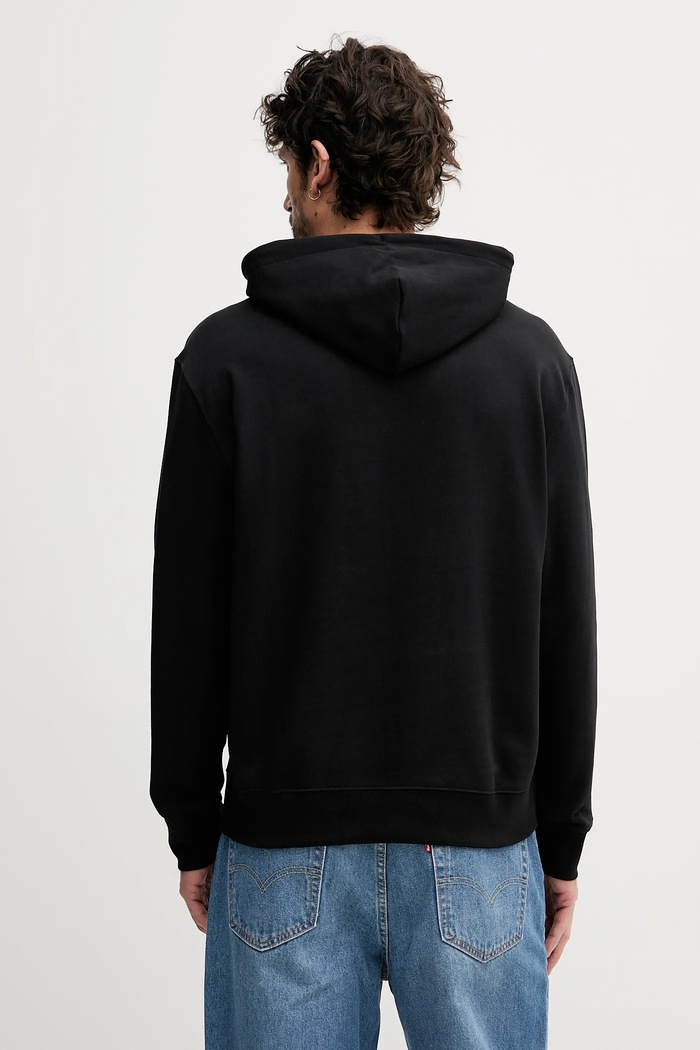 Calvin Klein Jeans pulover s kapuco moški bombažen LV04RC274G črna SS26