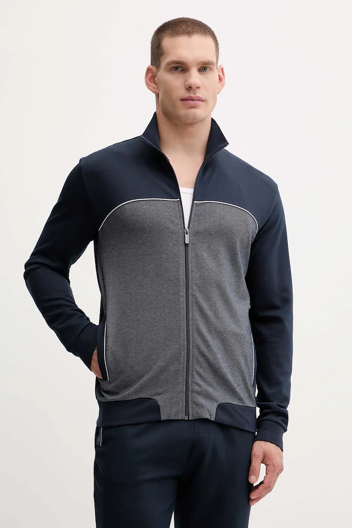 Кофта лаунж BOSS Tracksuit Jacket без капюшона темно-синій 50545567