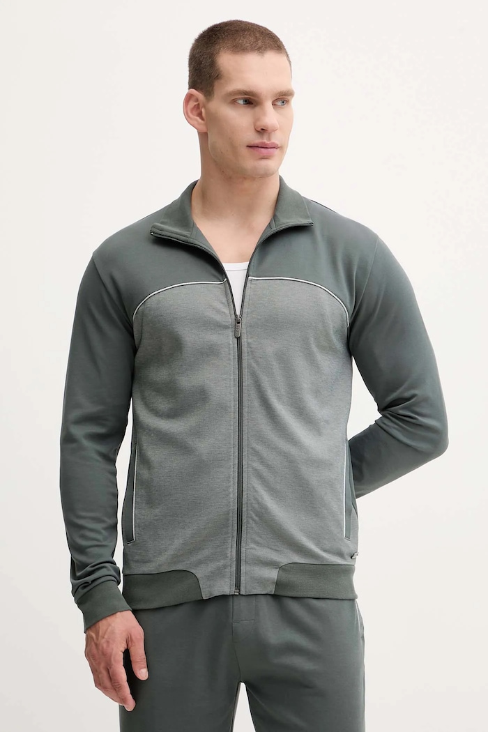 Homewear dukserica BOSS Tracksuit Jacket natpis zelena 50545567