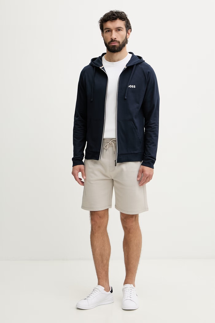 BOSS hanorac de loungewear bărbătesc din bumbac Authentic Jacket H 50545573 bleumarin SS26