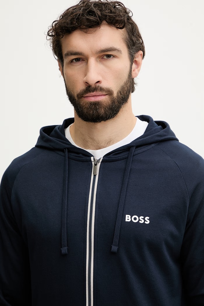 BOSS hanorac de loungewear bărbătesc din bumbac Authentic Jacket H bleumarin 50545573