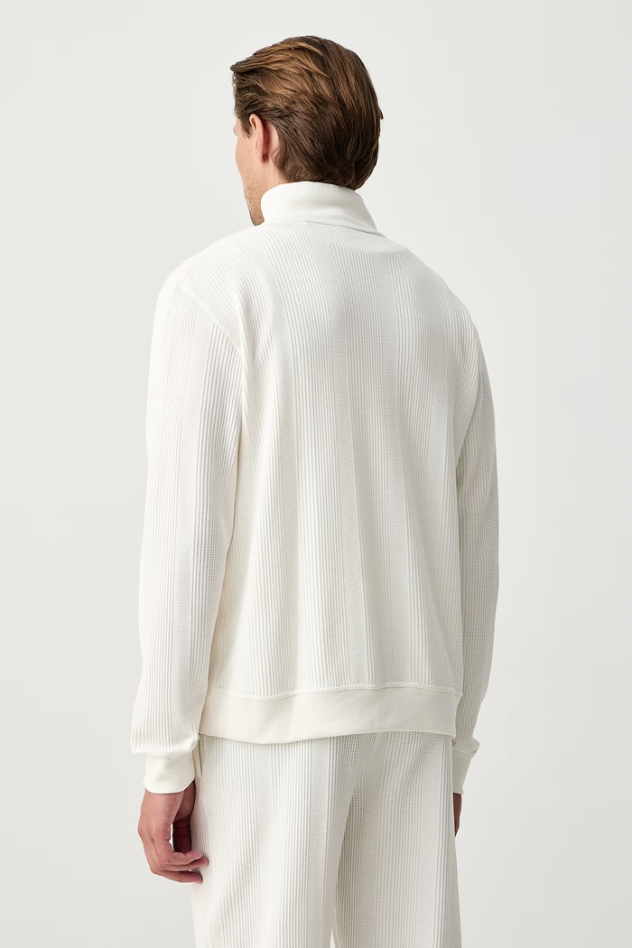Oblečenie BOSS Mikina loungewear pánska s bavlnou Structure 1/4 Zip 50545597 béžová
