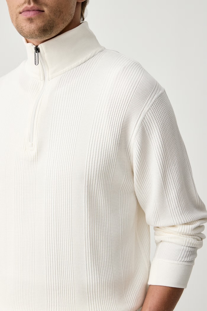 Mikina loungewear pánska s bavlnou Structure 1/4 Zip BOSS 50545597 béžová
