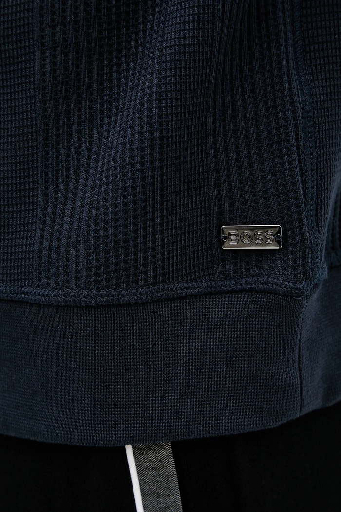 BOSS Bluza lounge męska z bawełną Structure 1/4 Zip 50545597