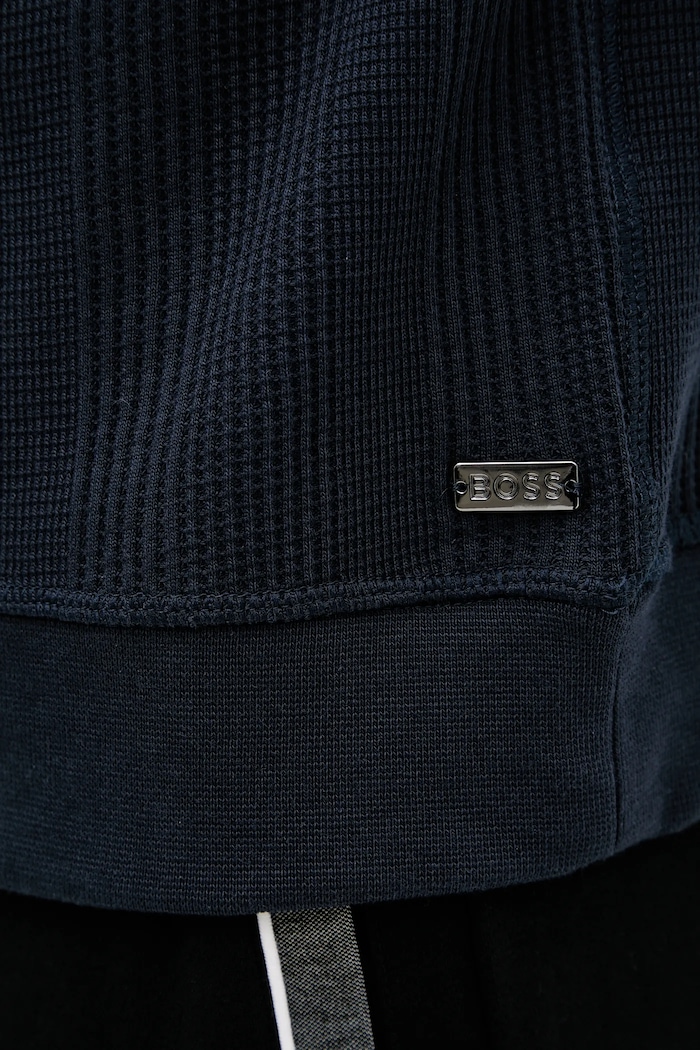 BOSS Bluza lounge męska z bawełną Structure 1/4 Zip 50545597