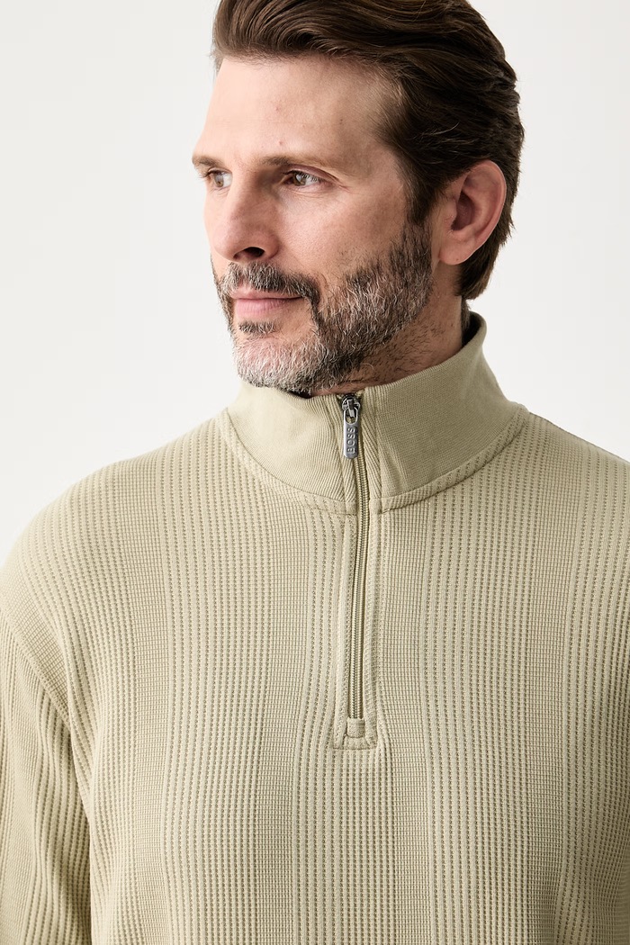BOSS μπλούζα lounge ανδρική με βαμβάκι Structure 1/4 Zip πράσινο 50545597