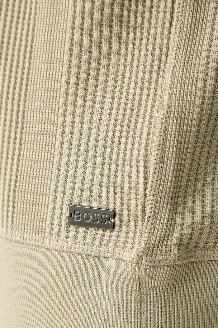 BOSS μπλούζα lounge ανδρική με βαμβάκι Structure 1/4 Zip 50545597 πράσινο