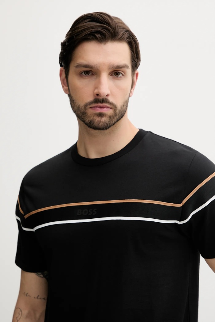 Oblečení Bavlněné tričko BOSS Iconic T-Shirt 50545852 černá