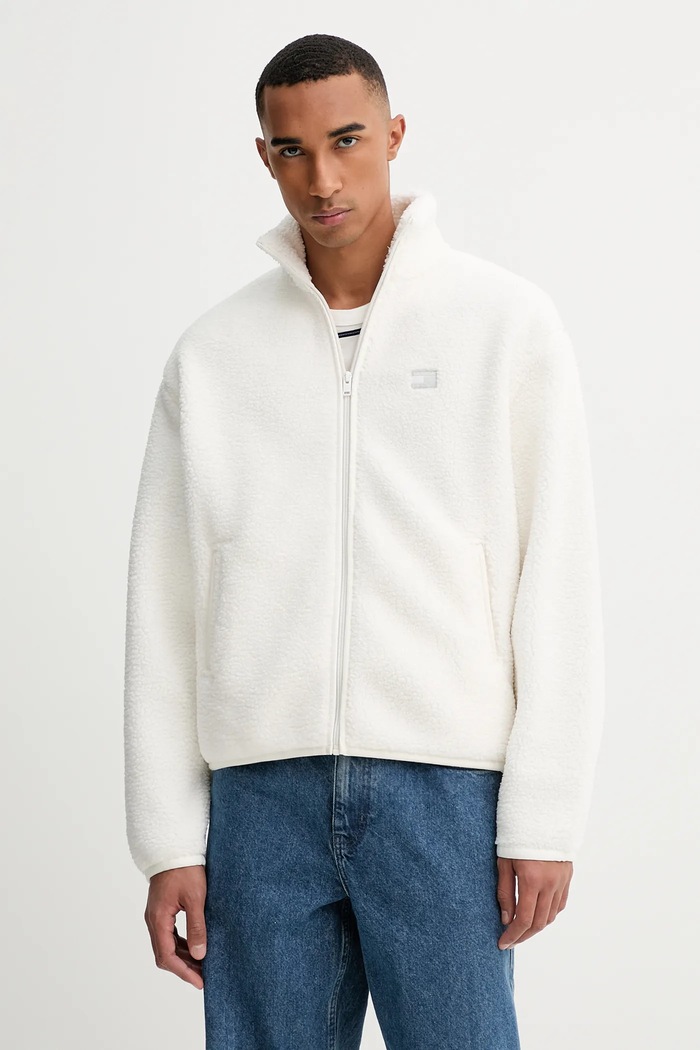 Mikina Tommy Jeans bez kapuce bílá DM0DM22078