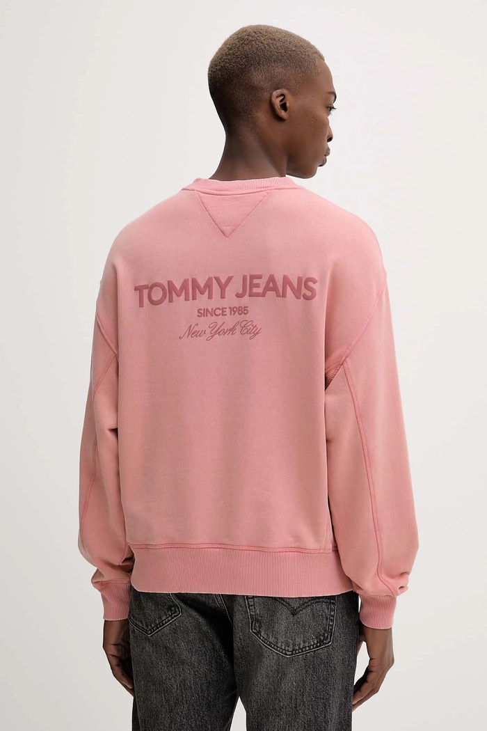 Oblečenie Bavlnená mikina Tommy Jeans DM0DM22079 ružová