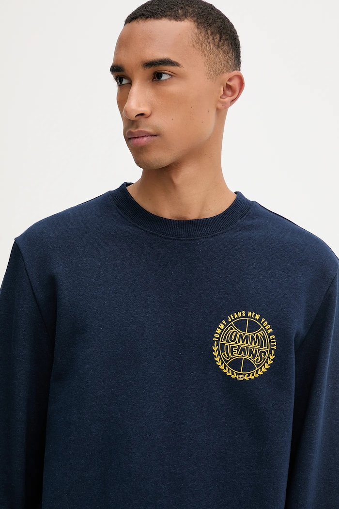 Bavlnená mikina Tommy Jeans tmavomodrá DM0DM22081