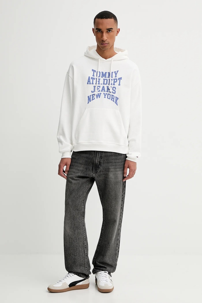 Bavlnená mikina Tommy Jeans DM0DM22082 biela AW25