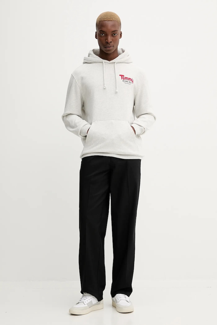 Tommy Jeans hanorac de bumbac DM0DM22086 gri AW25