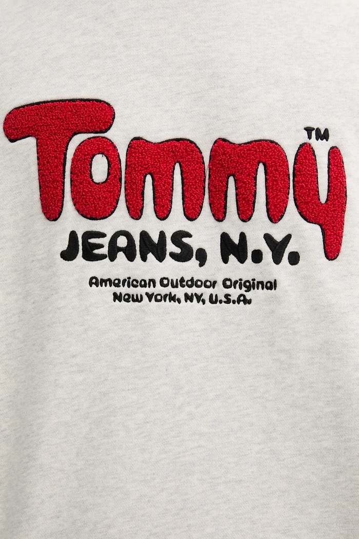 Bavlnená mikina Tommy Jeans DM0DM22087 sivá