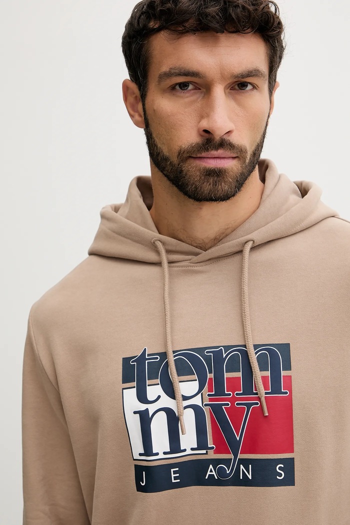 Oblečenie Bavlnená mikina Tommy Jeans DM0DM22092 béžová