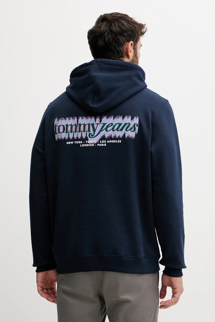 Tommy Jeans bluza bawełniana nadruk granatowy DM0DM22112