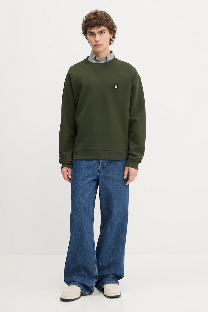 Кофта HUGO Dargencrew 50542593 зелений AW25