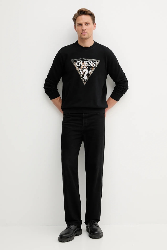 Guess bluza bawełniana M5YQ05.K68I4 czarny AW25
