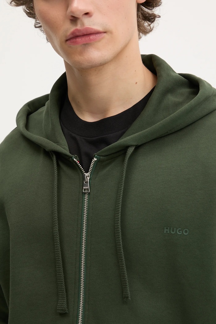 Bluza z kapturem męska Dapozip HUGO zielony 50548651