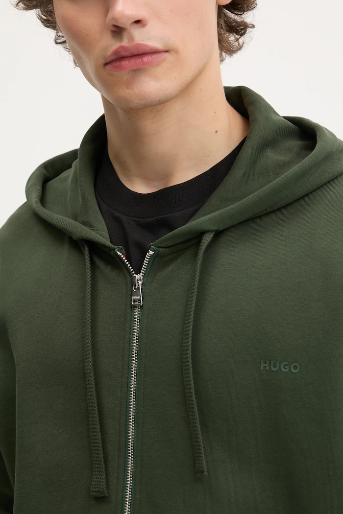 Bluza z kapturem męska Dapozip HUGO zielony 50548651