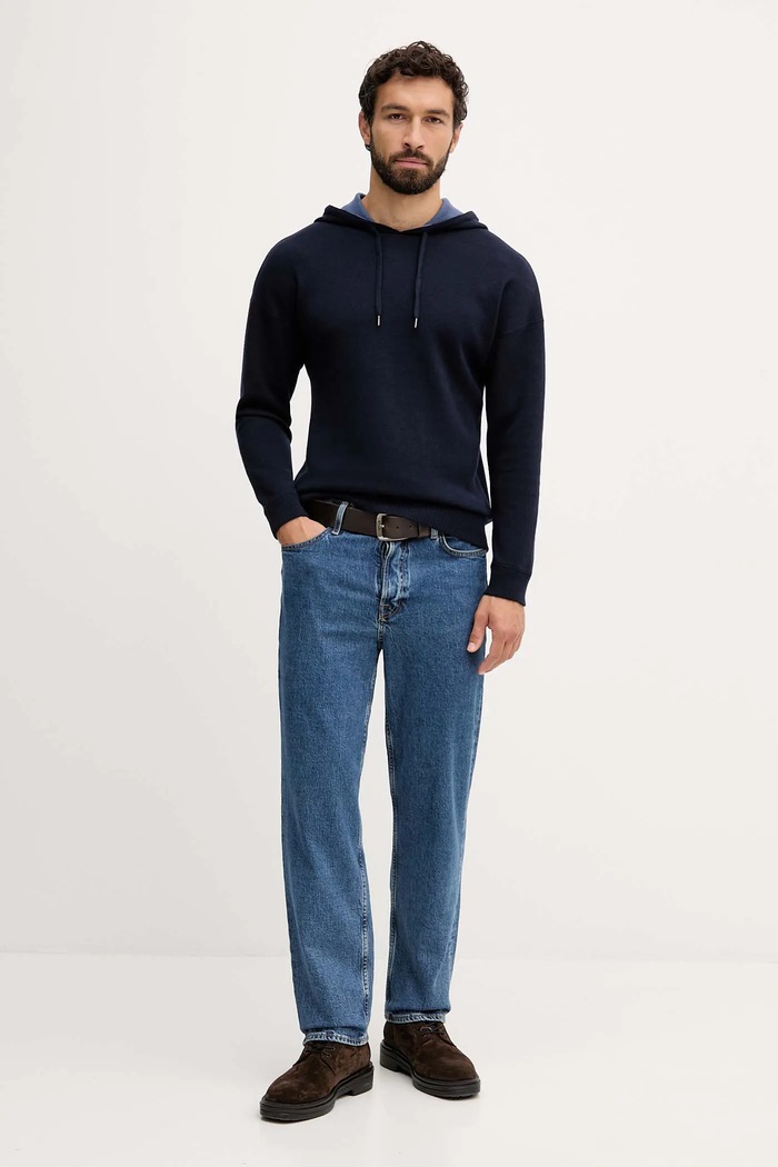 United Colors of Benetton pulover din amestec de lână 1Y6SK201X bleumarin AW25