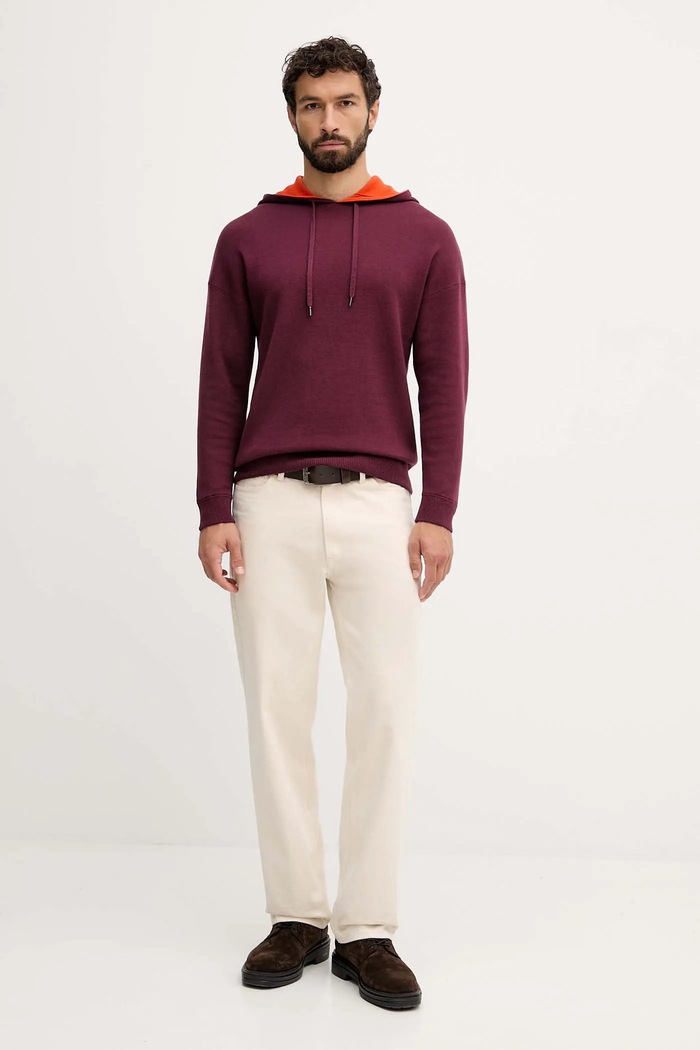 United Colors of Benetton pulover din amestec de lână 1Y6SK201X burgundia AW25