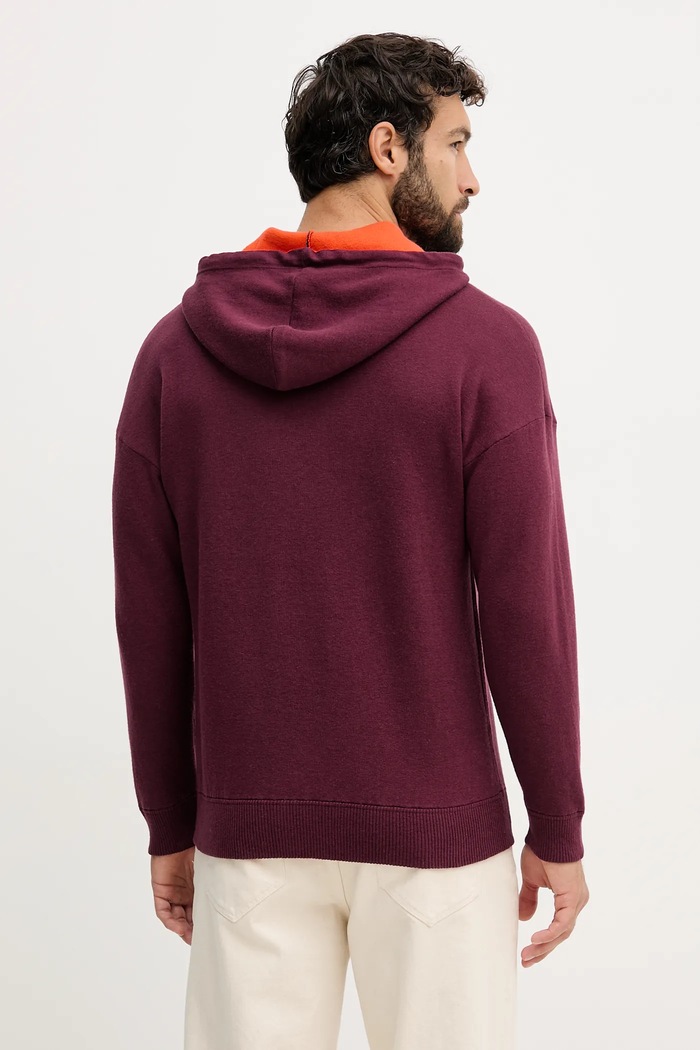 Îmbrăcăminte United Colors of Benetton pulover din amestec de lână 1Y6SK201X burgundia
