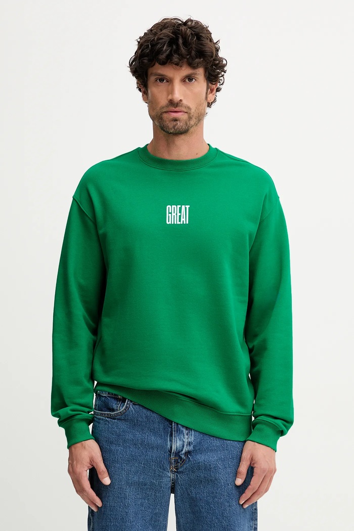 Oblečení Bavlněná mikina United Colors of Benetton 3FWYU10AZ zelená