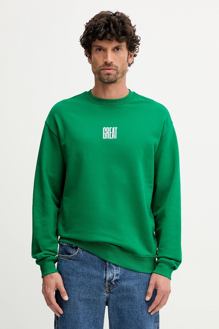 Oblečení Bavlněná mikina United Colors of Benetton 3FWYU10AZ zelená