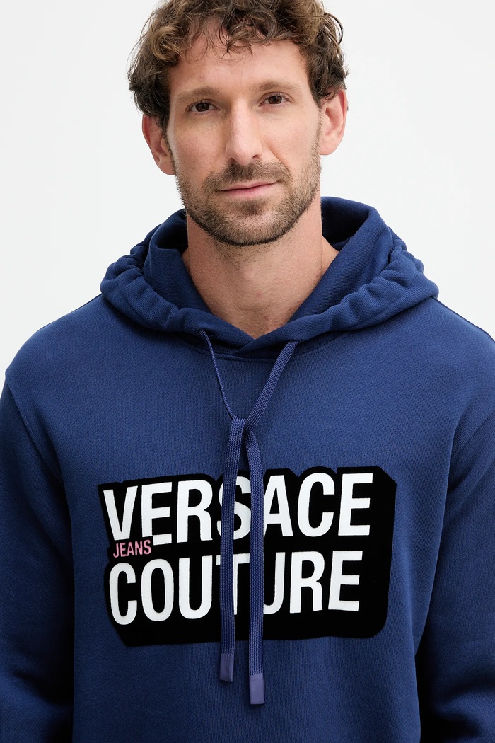 Памучен суичър Versace Jeans Couture тъмносин 79GAIP05.CF07P