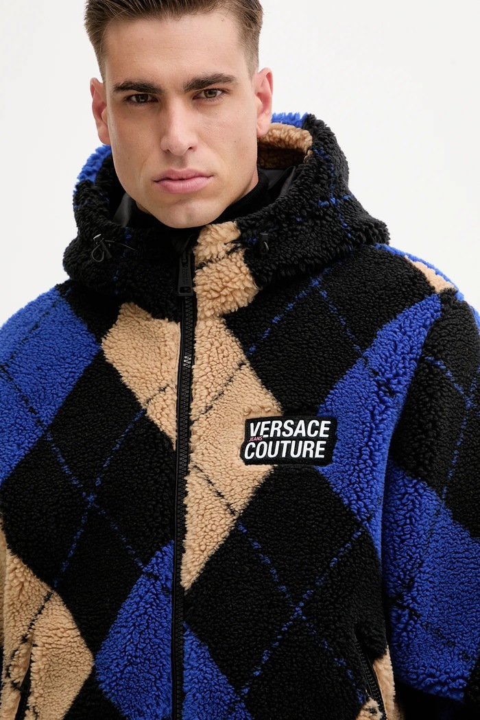 Dukserica od flisa Versace Jeans Couture crna 79GAS406.U0030