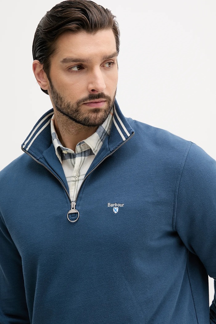 Barbour hanorac de bumbac ROSFORD albastru MOL0701