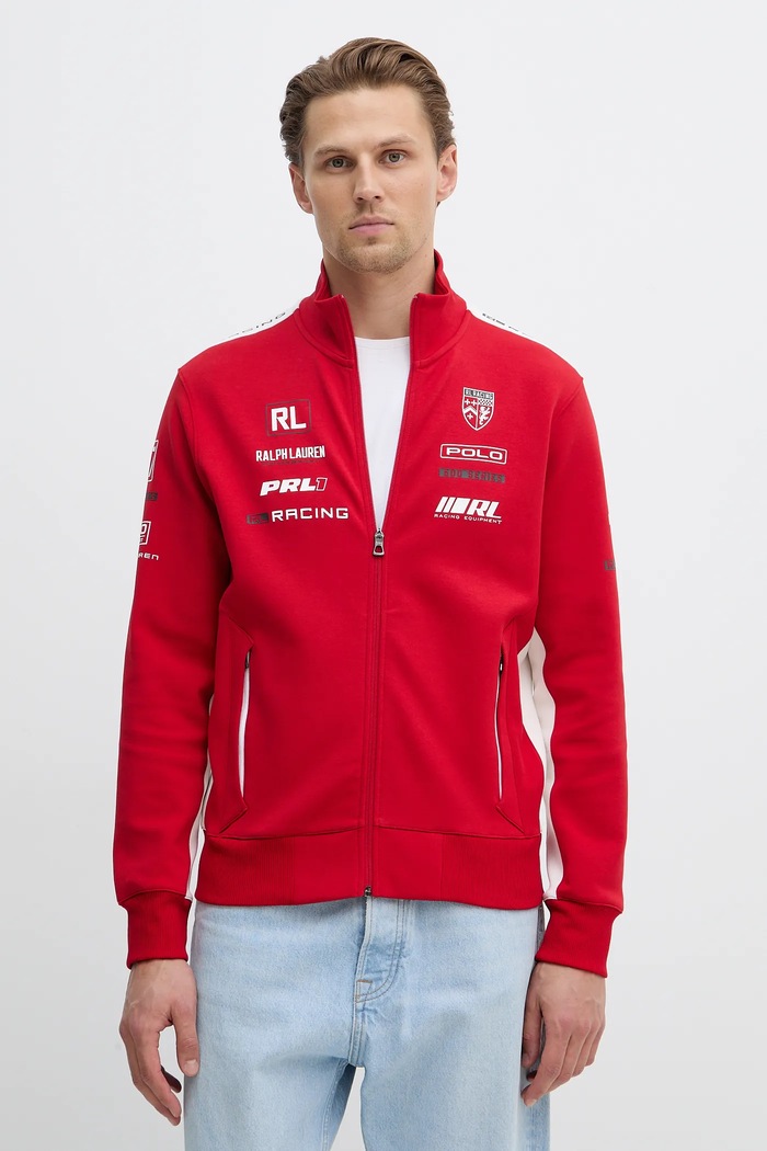 Polo Ralph Lauren bluza Fztrkjktm2 Long Sleeve Full Zip z kapturem czerwony 710972343