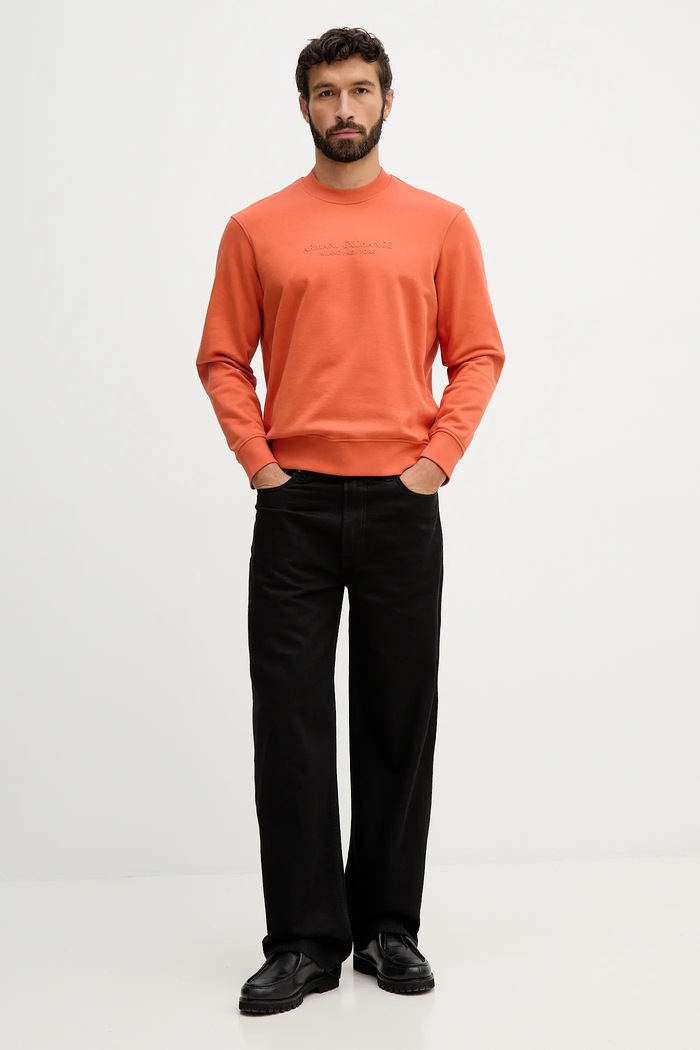 Armani Exchange pulover moški bombažen XM001284.AF20934 oranžna SS26