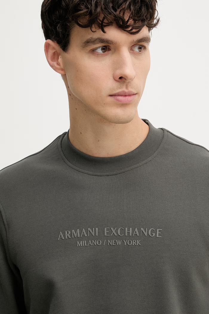 Armani Exchange melegítőfelső férfi pamut zöld XM001284.AF20934