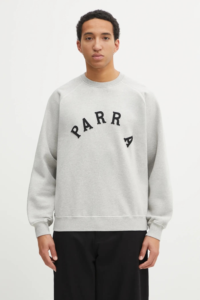 by Parra cotton sweatshirt Drunk parent applique gray 54230