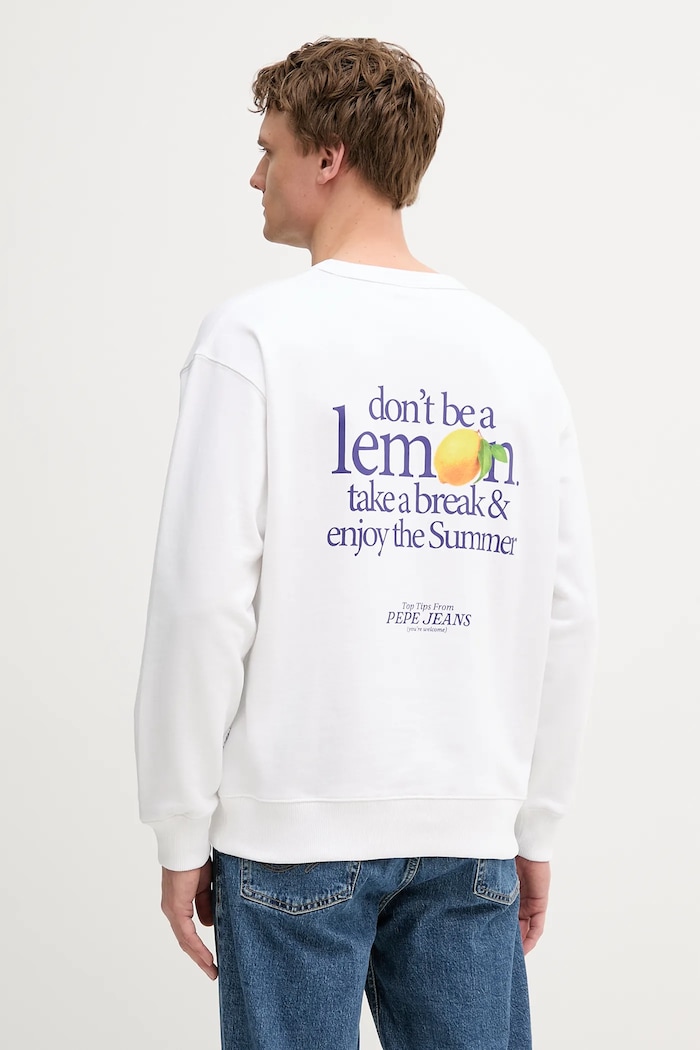 Ρούχα Pepe Jeans Βαμβακερή μπλούζα Pepe Jeans PM582922 λευκό